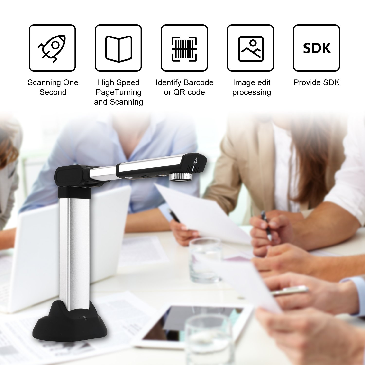 eloam Document Camera S1000A3, 10MP High Definition Portable Visualiser for Teachers, A3&A4 Stretchable USB Doc Cam for Office Presentation,Classroom School Teaching