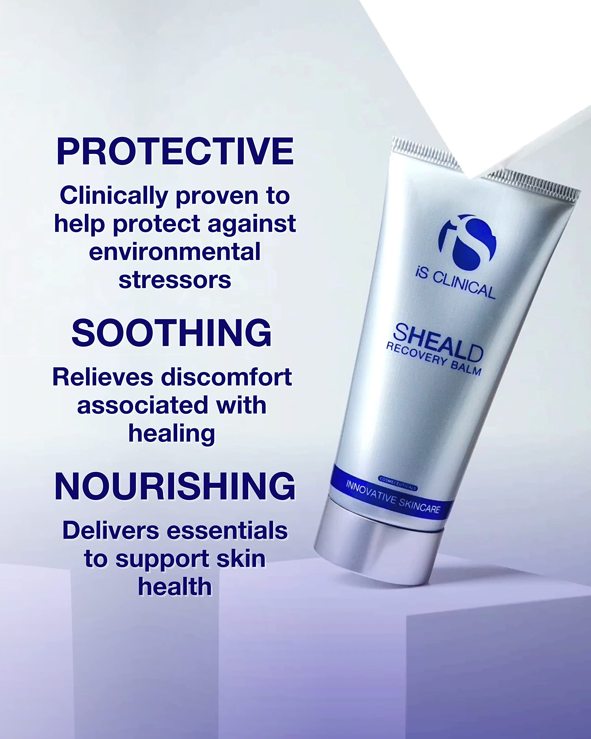 iS CLINICAL Sheald Recovery Balm, hydrating dry skin face moisturizer with healing properties.