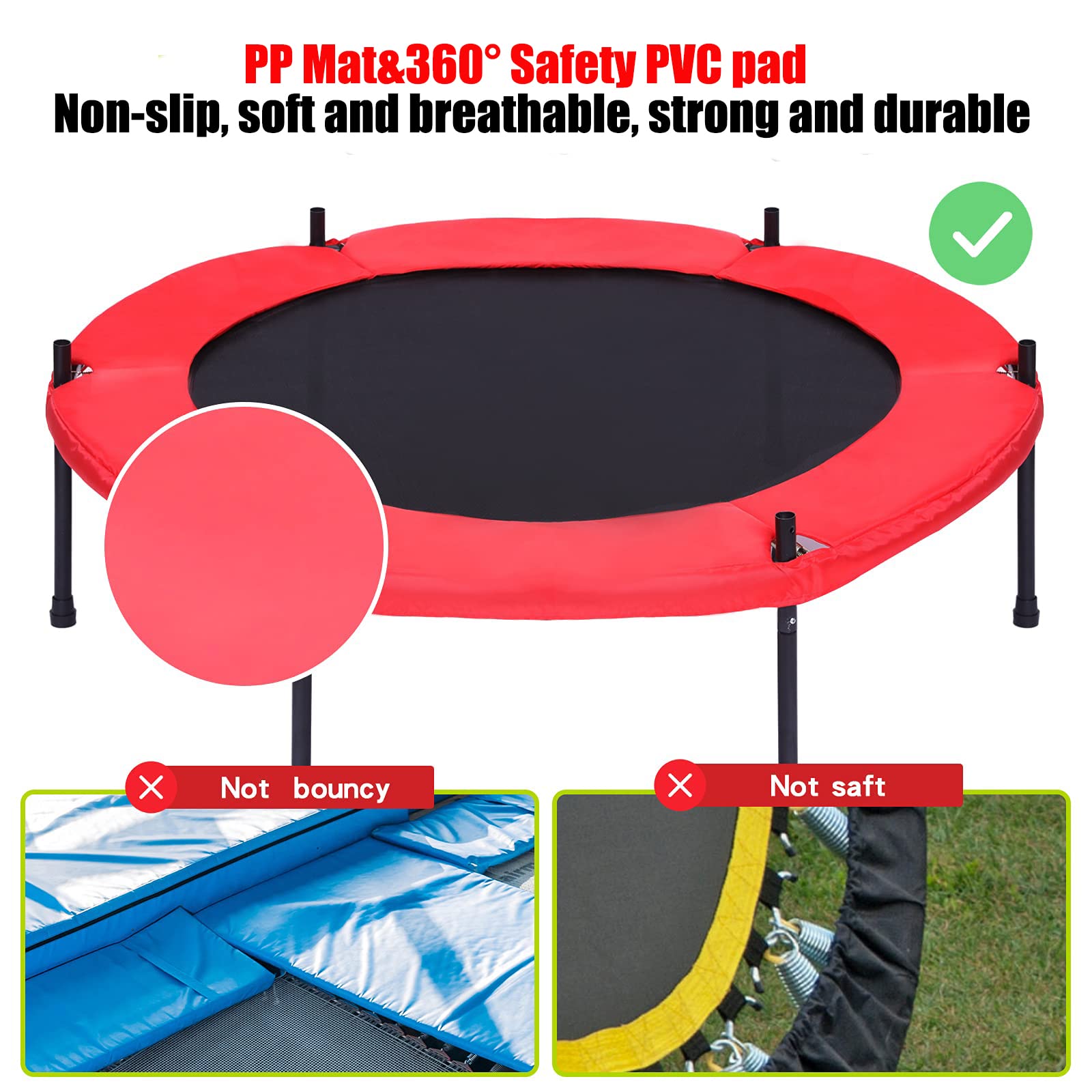 TOYMATE Kids Trampoline with Safety Enclosure Net - 5FT Trampoline for Toddlers Indoor and Outdoor - Parent-Child Interactive Game Fitness Trampoline Toy Gift for Boys and Girls Age 1-8