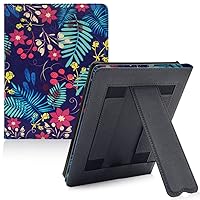Kindle Paperwhite 2021 Stand Cover for 6.8Inch Kindle Paperwhite 11Th Generation Signature/Kids Cover with Auto Wake/Sleep/Handheld Black, Jungle Flower