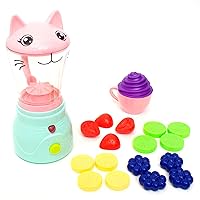 Boley Zoo Troop: Kitty Smoothie Maker - 19 Pieces - Animal Themed Kitchen Playset, Battery Operated Toy Appliance, Food & Cooking Accessories, Kids Ages 2+