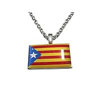 La Senyera Estelada Catalonia Flag Pendant Necklace