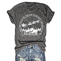 Christmas Shirts for Women Merry Letter Print Holiday T Shirts Casual Graphic Chrismas Vacation Tops Tee Gifts