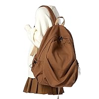 Basic School Backpack For Women Men,Lightweight Casual Daypack College Backpack,Aesthetic Middle School Bag,Bookbag For Teen Girls Boys,Small Canvas Travel Backpack(Caramel)