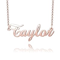 Sterling Silver Pendant Customized Plate Personalized Name Necklace Gift for Women Couple