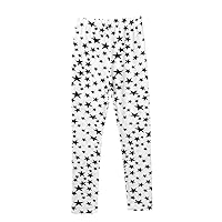 Kids Girls Stretchy Leggings Pants Colorful Stars Pattern Printing Ankle Length Gym Yoga Trousers