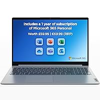 IdeaPad 1 Laptop | 15 inch Full-HD (1080p) Display | Intel Celeron N4020 | 4 GB RAM | 128 GB SSD | Windows 11 Home S | Cloud Grey | Microsoft 365 Personal