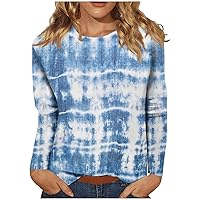 Shirts for Women, Women's Fashion Casual Long Sleeve Print Round Neck Pullover Top Blouse