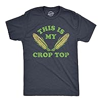 Mens This is My Crop Top T Shirt Funny Farming Corn Crops Joke Tee for Guys