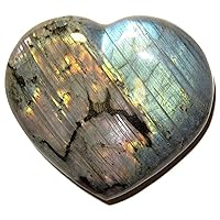 Satin Crystals Labradorite Heart Super Rainbow Love Beauty Stone 3.25-3.5 Inches