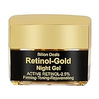 BillionDeals Retinol Gold Night Gel 2.5% I Night Cream & Firming Cream I Anti Aging, Retinol Moisturizer & Wrinkle Cream for Women, Anti Wrinkle Face Cream