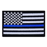 Black US Thin Blue Line Flag Embroidered Iron on Patch American United States Flag Patch Black US Flag Patch Army Military Law Unicorm Costume