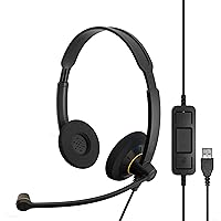 EPOS Sennheiser Consumer Audio SC 60 USB ML (504547) - Double-Sided Business Headset | For Skype for Business | with HD Sound, Noise-Cancelling Microphone, & USB Connector (Black)