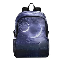 ALAZA Night Sky Moon Hiking Backpack Packable Lightweight Waterproof Dayback Foldable Shoulder Bag for Men Women Travel Camping Sports Outdoor