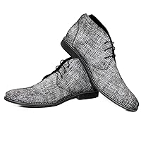 PeppeShoes Modello Grislo - Handmade Italian Mens Color Gray Ankle Chukka Boots - Cowhide Suede - Lace-Up
