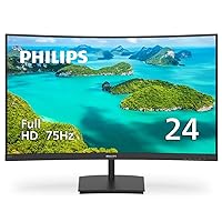 PHILIPS 241E1SCA Curved 24 inch Full HD (1920 x 1080) Monitor, 1500R, HDMI x1, VGA x1, AMD FreeSync, Built-in Speakers, LowBlue Mode, VESA Compatible, 4 Year Advance Replacement Warranty