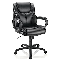 Brenton Studio® Mayhart Vinyl Mid-Back Chair, Black