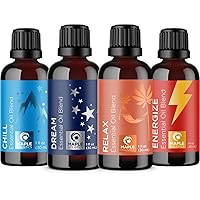 Maple Holistics - Relaxing Essential Oil Blends for Diffuser - Dream Relax Chill and Energize with Pure Essential Oils for Aromatherapy and Baths