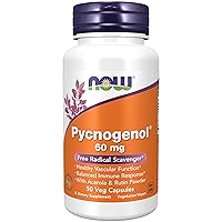 NOW Supplements, Pycnogenol 60 mg (a Unique Combo of Proanthocyanidins from French Maritime Pine) with Acerola & Rutin Powder, 50 Veg Capsules