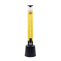BeerSquad Beer Tower - 3L 100 oz. Clear Beverage Tower Dispenser with Included Ice Tube, Easy Clean, Dual Action Integrated Tap