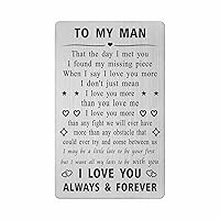 to My Man Gifts for Him - When I Say I Love You More - I Love You Husband Wallet Card Gifts for Men Him