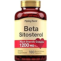 Piping Rock Beta Sitosterol Supplement | 1200 mg | 180 Capsules | Plant Sterols Complex | Non-GMO, Gluten Free