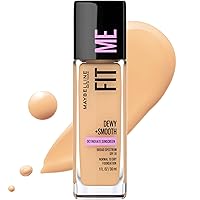 Fit Me Dewy + Smooth Liquid Foundation Makeup, Natural Beige, 1 Count (Packaging May Vary)
