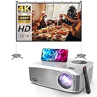 WEWATCH V70S Native 1080P Projector, with 100inch Projector Screen,500 ANSI Lumen 20,000LM 5G WiFi Bluetooth Projector for Indoor Office, Full HD Home Theater Movie Projector, Portable Video Projector