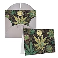 Greeting Cards A Puff in Time Weed Marijuana Thank You Cards with Envelopes Happy Birthday Card 4x6 Inch Minimalistic Design Thank You Notes for All Occasions Birthday Thank You Wedding