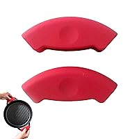 Jean-Patrique Assist Silicone Handle Cover for Whatever Pan - Set of 2 Red Silicone Hot Handle Holder for Granite Pan - Up to 464 F Heat-Resistant Cast Iron Skillet Handle Covers