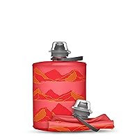 HydraPak Mountain Stow (500ml, 17oz) - Collapsible Water Bottle - Ultralight & Packable Travel Bottle, Flexible Ski, Hike, Bike or Climb Squeeze Flask - Redwood Red