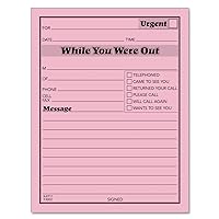 TOPS While You Were Out One-Sided Note Pads, 4.25 x 5.5 Inches, Pink, 50 Sheets per Pad, 12 Pads per Pack (3002P)