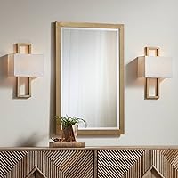 Possini Euro Design Modena Modern Wall Light Sconces Set of 2 French Brass Gold Hardwired 9 1/2