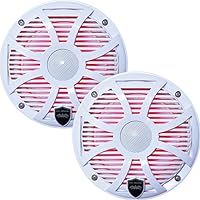 Wet Sounds REVO 6-SWW White Closed SW Grille 6.5 Inch Marine LED Coaxial Speakers (Pair) (Renewed)