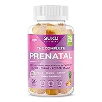 Complete Prenatal - Enriched with Calcium, Vitamin K2, Vitamin B12 and More Gummies - Easy to Chew - Non GMO, Gluten Sugar Free - Pineapple Peach Flavored Gummy Vitamins, 60 Count