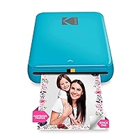 Step Color Instant Photo Printer with Bluetooth/NFC, Zink Technology & KODAK App for iOS & Android (Blue) Prints 2x3” Sticky-Back Photos.