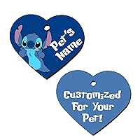 Double Sided Pet Id Tags for Dogs & Cats Personalized for Your Pet (Stitch, Heart Shaped)