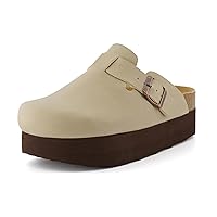 CUSHIONAIRE Women's Loom Cork Footbed Platform Clog with +Comfort, Wide Widths Available