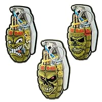 M-Tac Emoji Morale Patch Trio: Hand Grenade #4, Skull, and Hand Grenade #2
