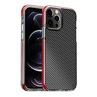 Ultra Slim Case for iPhone 11 Case Carbon Fiber Rugged Translucent Fiber Stripe Anti-Drop Mobile Phone case Phone Back Cover (Color : Red)