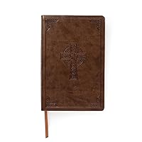 CSB Large Print Personal Size Reference Bible, Brown Celtic Cross LeatherTouch, Red Letter, Presentation Page, Cross-References, Full-Color Maps, Easy-to-Read Bible Serif Type