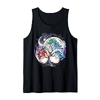Tree of Life Shirt Women Mystic Moon Meditation Yoga Graphic Tank Top