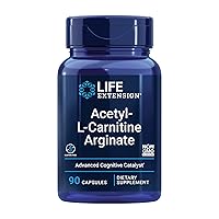 Acetyl-L-Carnitine Arginate - Advanced Amino Acid Carnitine Supplement for Memory, Cognition, Cell Energy & Brain Health Support – Gluten-Free, Non-GMO – 90 Capsules