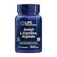 Life Extension Acetyl-L-Carnitine Arginate - Advanced Amino Acid Carnitine Supplement for Memory, Cognition, Cell Energy & Brain Health Support – Gluten-Free, Non-GMO – 90 Capsules