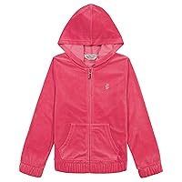 Juicy Couture Girls' Plush Velour Pant and Hoodie Sweatshirt Seperates