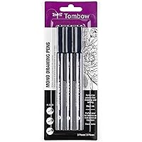 Tombow 66403 MONO Drawing Pen, 3-Pack. Create Precise, Detailed Drawings with Three Tip Sizes – 01, 03 and 05