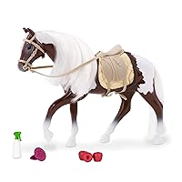 Lori – Toy Horse – White & Brown 6-Inch Horse for Mini Doll – Animal & Accessories – Play Set for Kids – 3 Years + – Pinto Horse