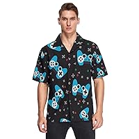 Funny Video Game Controller Men's Hawaiian Shirts Short Sleeve Button Down Vacation Mens Beach Shirts