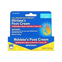 Rite Aid Antifungal Cream, Terbinafine Hydrochloride Cream 1%, Full Prescription Strength, 0.5 oz (15 g) | Cures Most Athletes Foot | Relieves Itching and Burning | Athletes Foot Treatment | Anti Itch