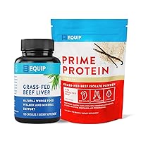 Equip Foods Grass-Fed Beef Liver Capsules & Prime Protein Powder Vanilla